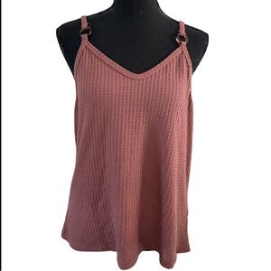 SHEIN wafffle knit camel top